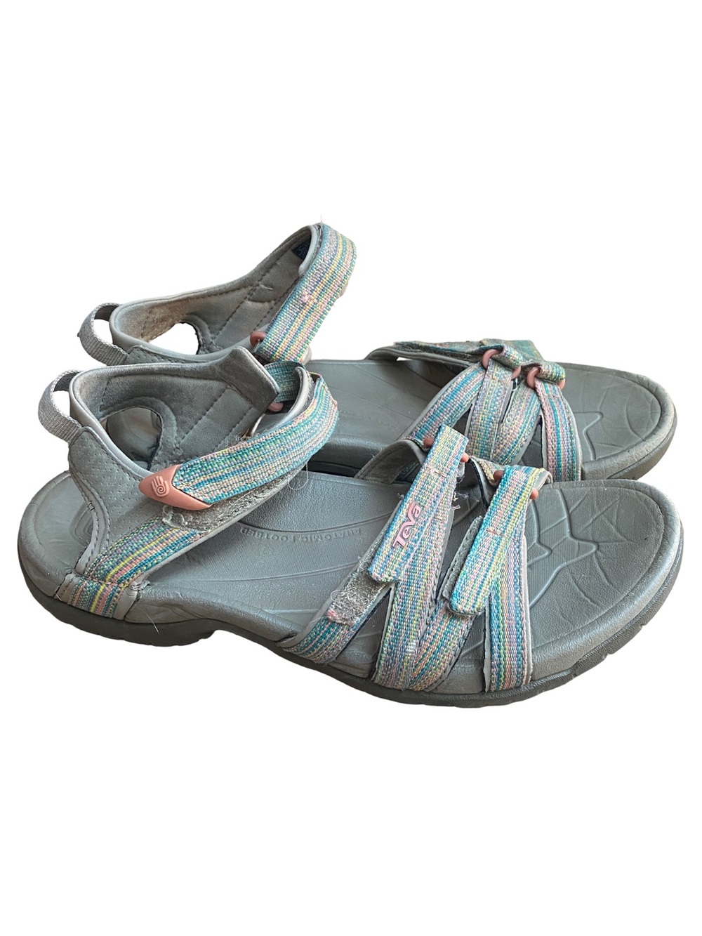 Teva Tirra multicolor striped taupe strappy adjustable hiking sandals size 9